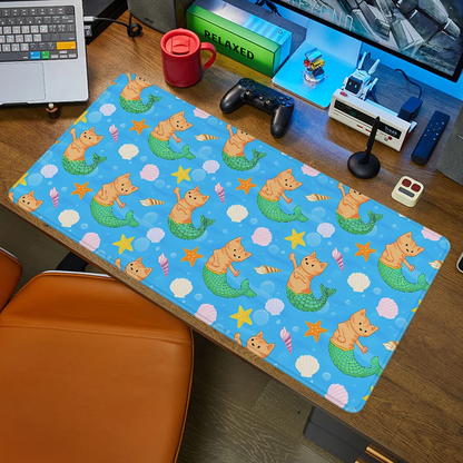 MERMAID CATS AND SEA SHELLS Pk Control Mouse Pad Mat Office Accessories Gaming Mats Computer Table Mousepad Anime Gamer Desk