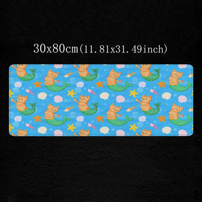 MERMAID CATS AND SEA SHELLS Pk Control Mouse Pad Mat Office Accessories Gaming Mats Computer Table Mousepad Anime Gamer Desk